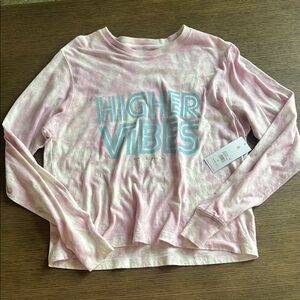 Pink Tie-Dye 'Higher Vibes' Long Sleeve Shirt